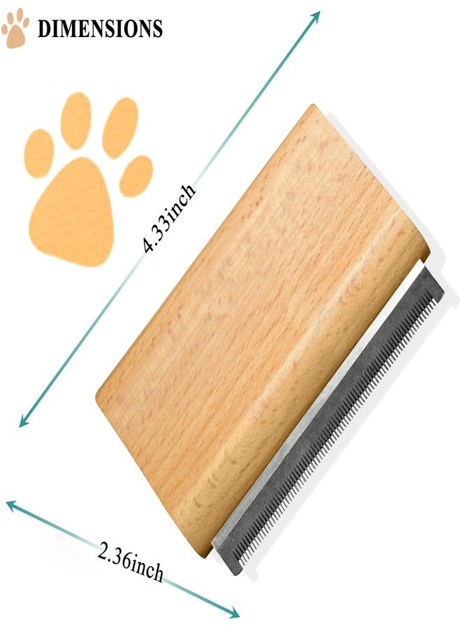 DEEUCHIS Wooden Deshedding Brush for Dogs, Cats & Horses, Deshedding Grooming Tool Curry Comb Pet Hair Removal Tool, Deshedding Dog Brush Combs for All Hair Types (4.33 Inch) - Image 2